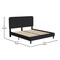 Flash Furniture Charcoal King Fabric Upholstered Platform Bed HG-3WPB21-K04-K-BK-GG - alternate 2